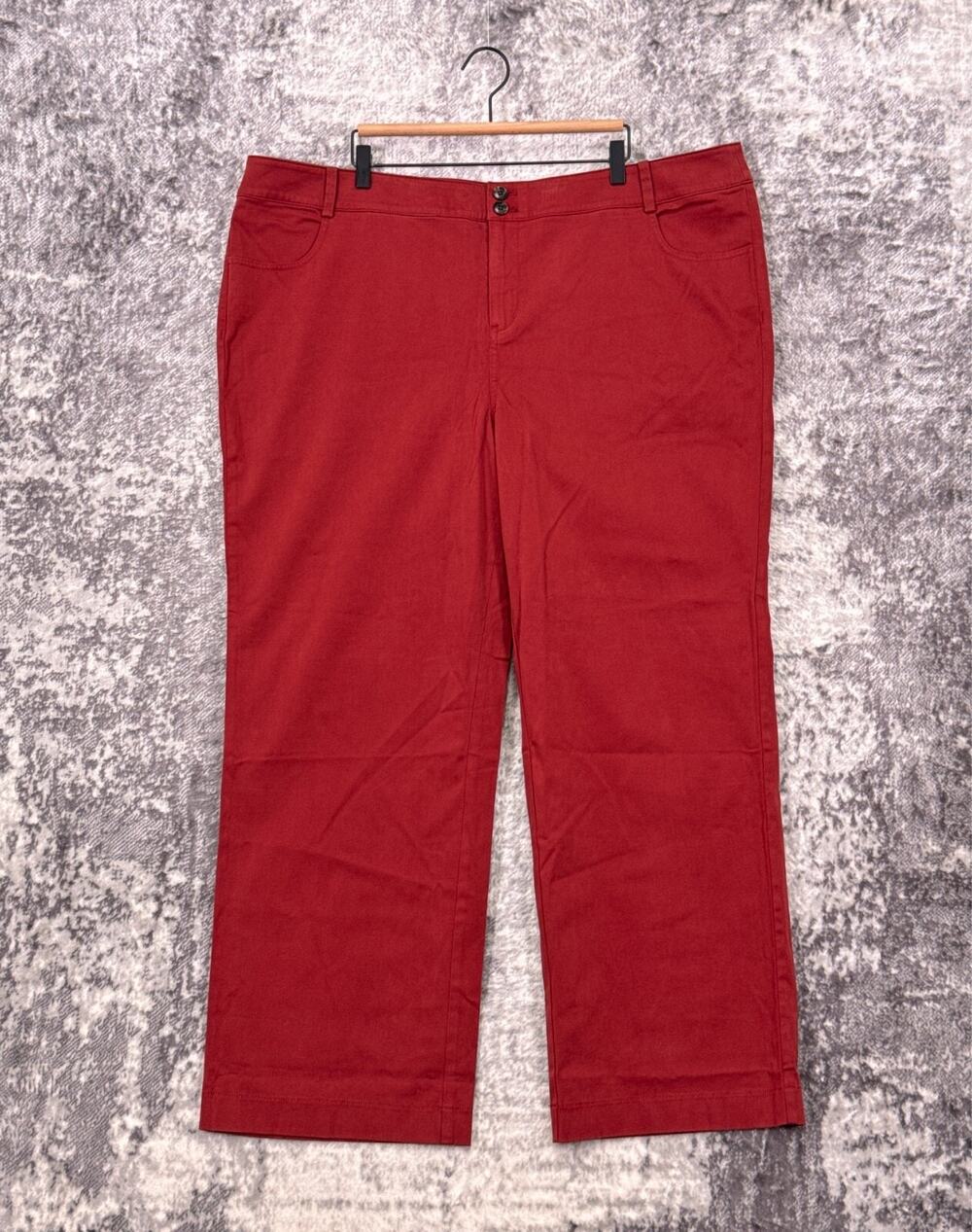 New Soft Surroundings Pants 24W Womens Terra Cotta Red Straight Leg Full Length